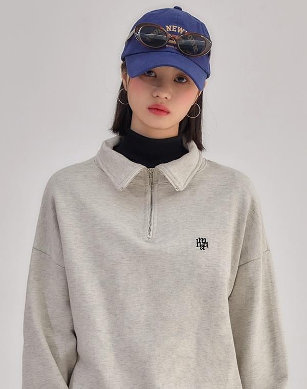 Logo Point Pullover Neck Zip-up