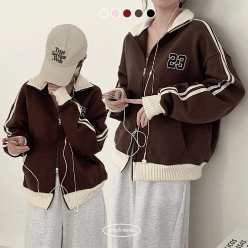 AM 23 Embroidery Track Loose-fit Fit Two Way Zip-Up