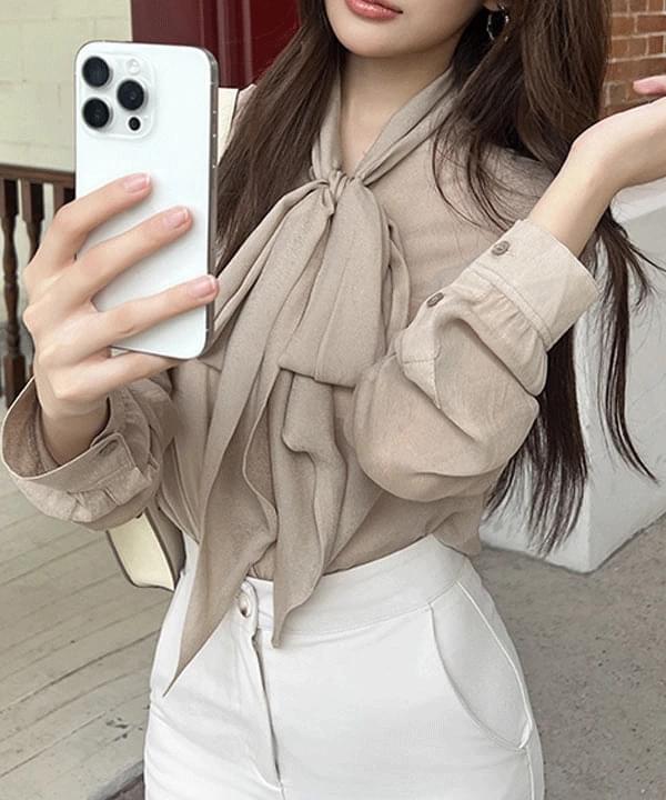 MAMELI MODERN SILK RIBBON TIED BLOUSE