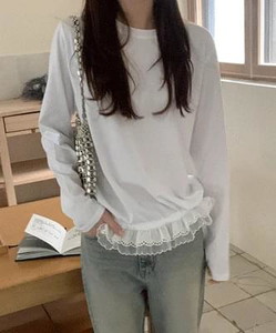 Jenas Cotton Frill Long Sleeve T-shirt