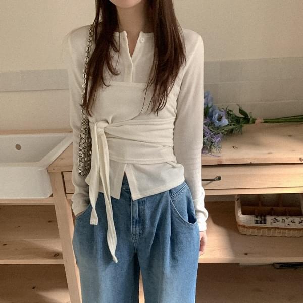 Orems Button Wrap Cardigan