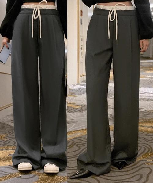 Pico color matching string wide slacks