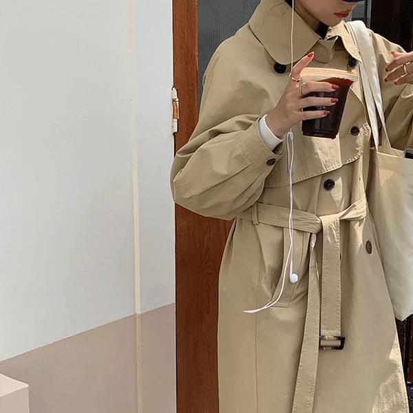 Routine double trench coat