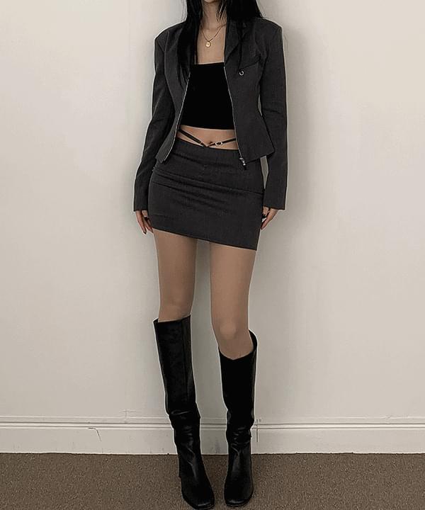 Favor sexy look hip strap y2k low rise mini skirt