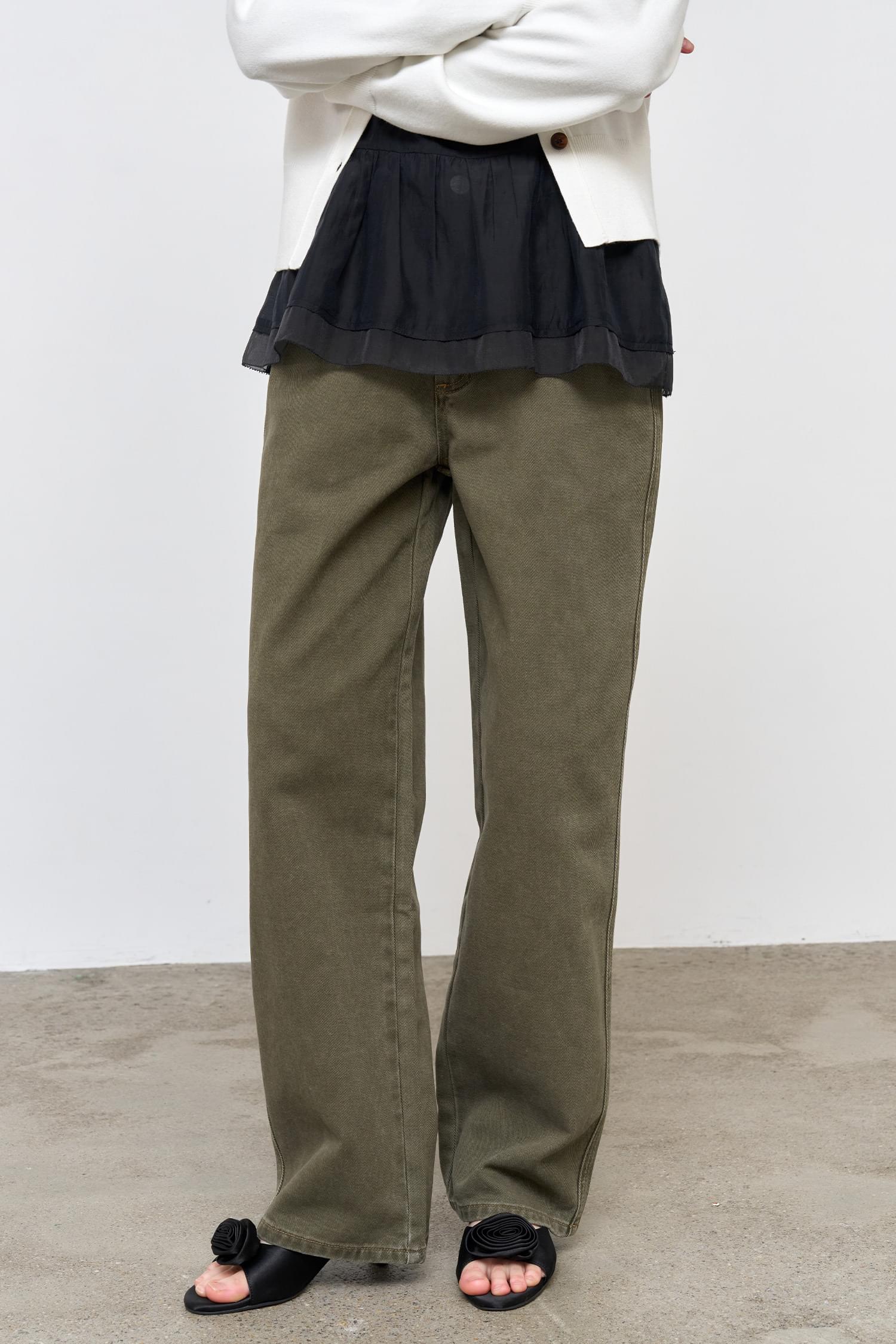 WOMAN Pigment Faded Cotton Denim Pants