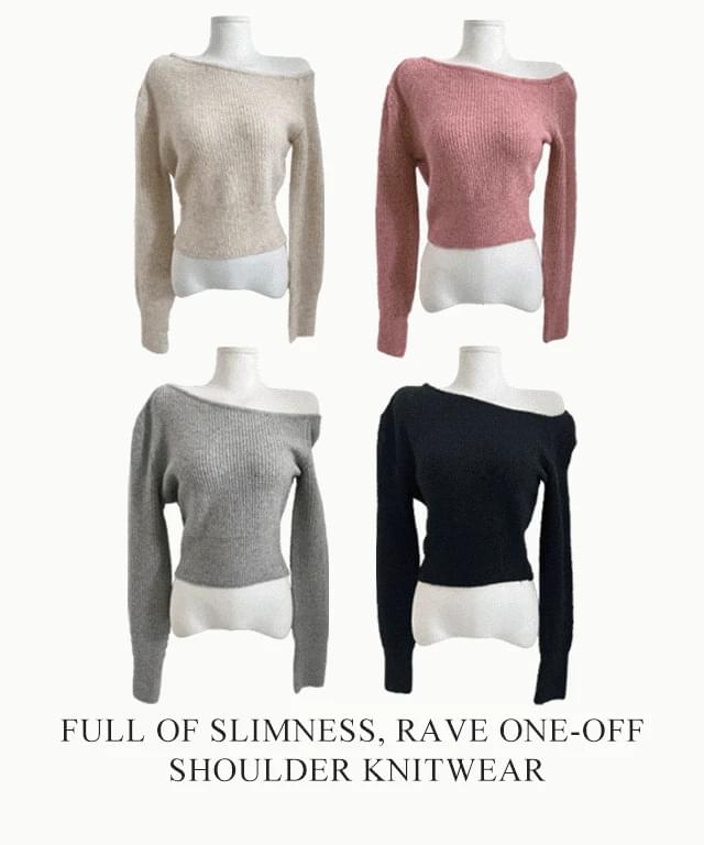 Full of femininity, Rave one-off shoulder knitwear
