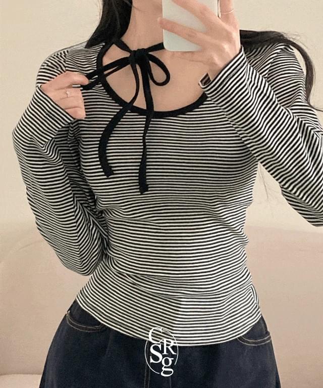 Guaranteed Striped , puff short sleeve T-shirt
