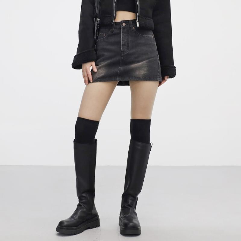 Puni High Waist Denim Skirt