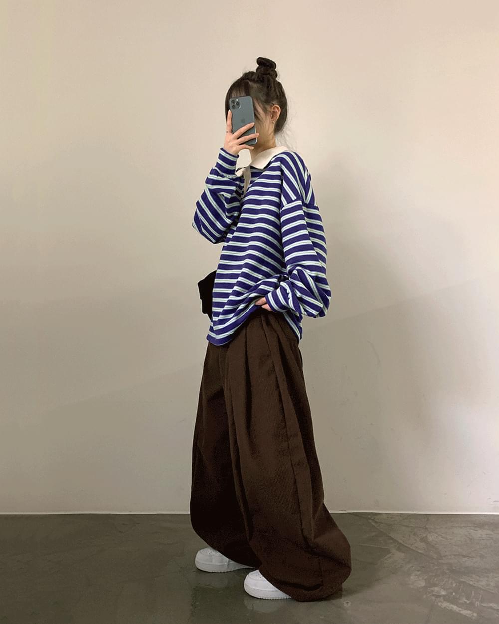 Paul Corduroy Pintuck Wide Golden Pants