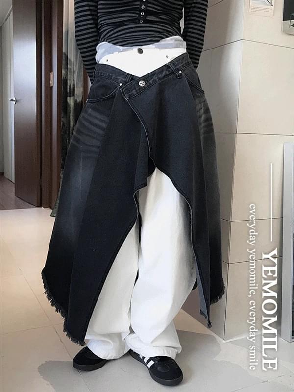 Herb Layered Denim Skirt