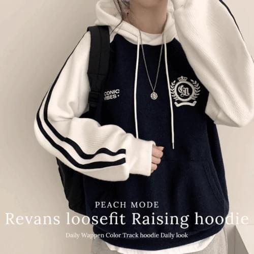 Winter New Arrival* Revans Wappen Color Block Track Fleece-lined Fleece Hoodie (Ships Today)