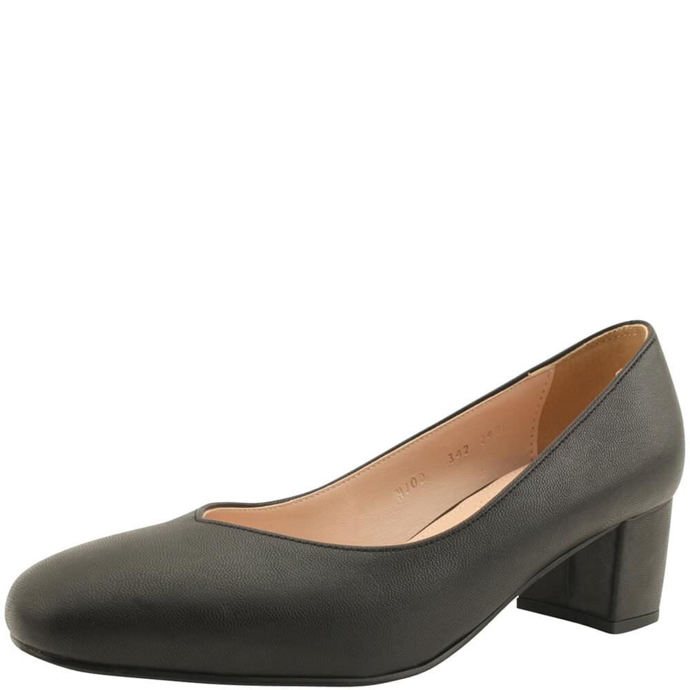 Domestically produced square toe mid heel shoes 5cm black