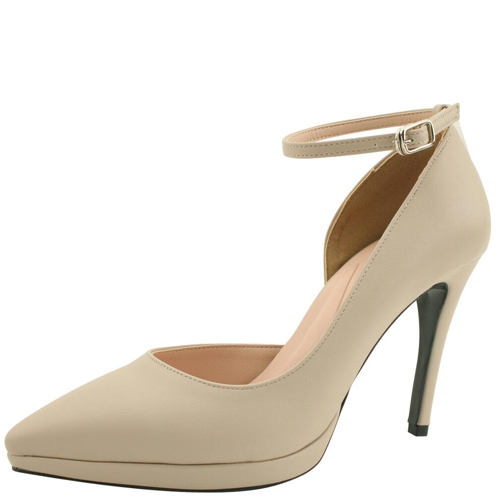 Domestic Gaboshi stiletto heel ankle strap stiletto heel 10cm beige