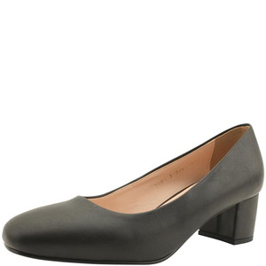 Domestically produced square toe mid heel pumps 5cm black