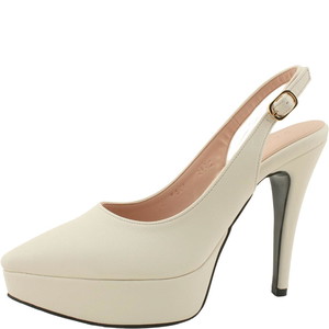 Domestically produced stiletto heel slingback stiletto heel 12cm ivory