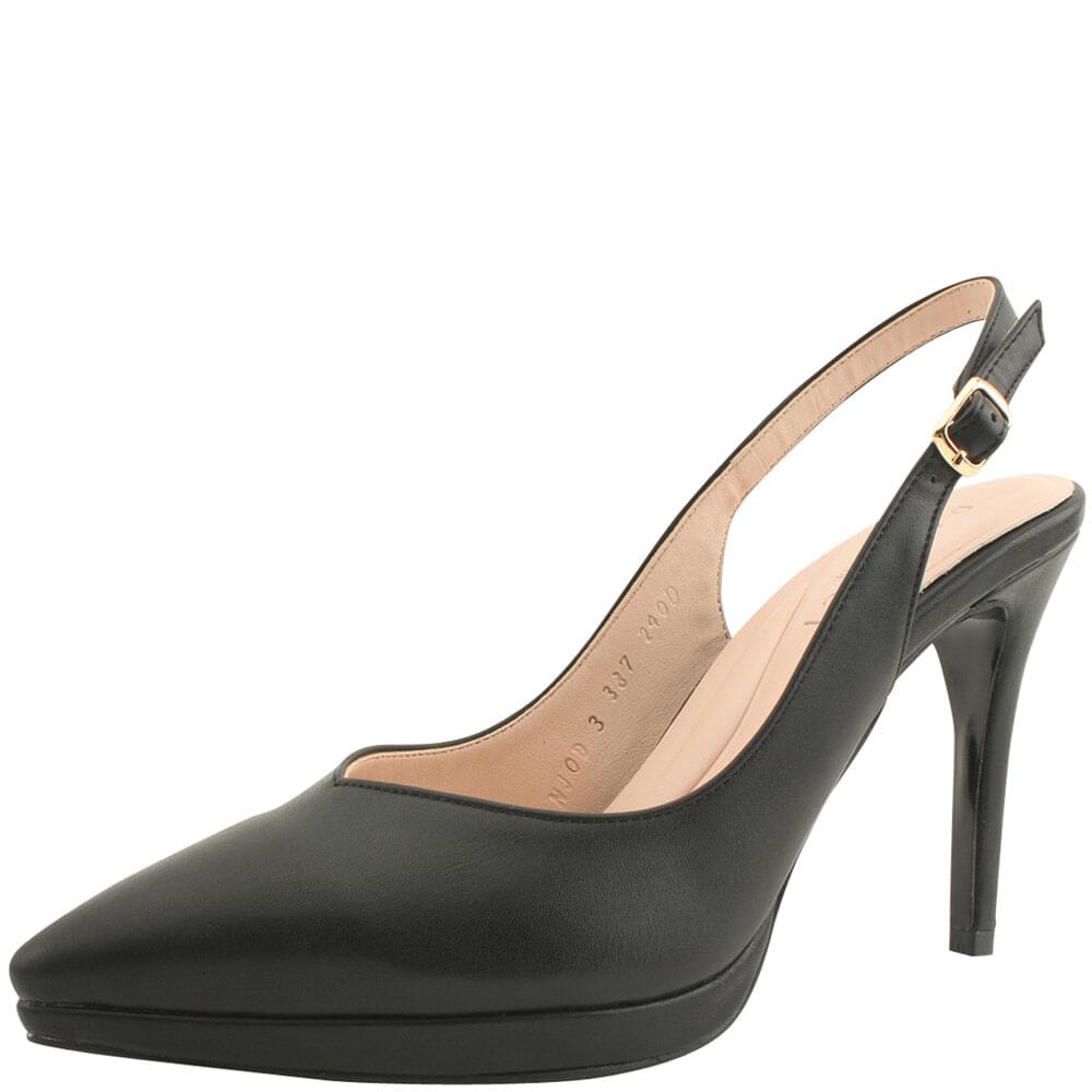Domestically produced slingback Gaboshi stiletto heel high heel 10cm black