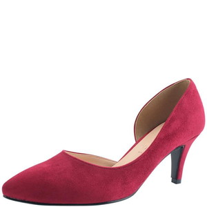 Domestically produced suede stiletto high heel 7cm wine color