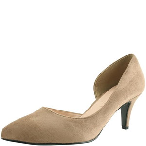 Domestically produced suede stiletto high heel 7cm beige