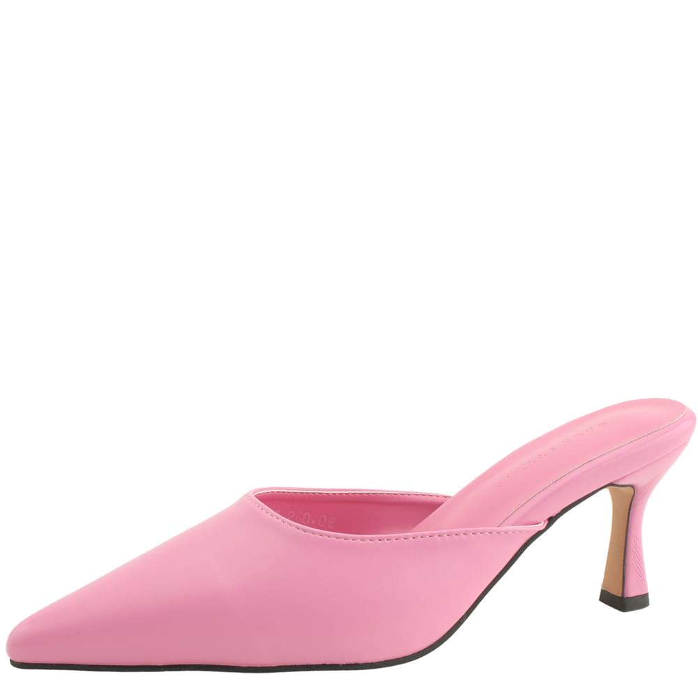 Stiletto heel mule high heel blooper 7cm pink
