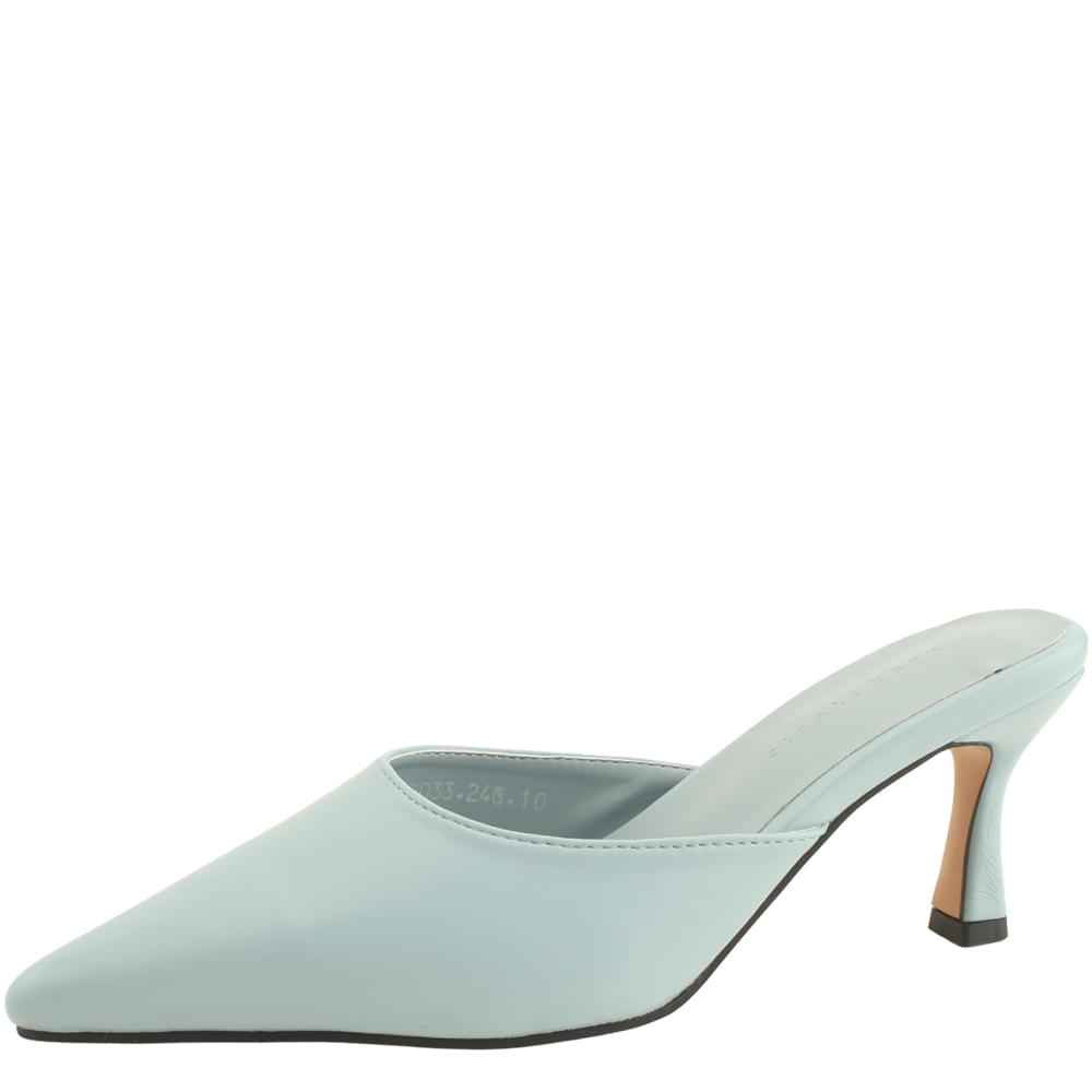 Stiletto heel mule high heel loafer 7cm sky blue