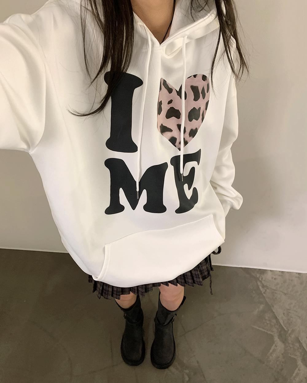 Hetto Leopard I Love Me Heart Avanfit Hooded T-Shirt