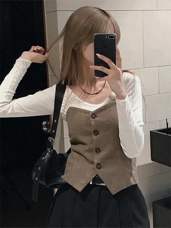 씬 버튼 울 뷔스티에