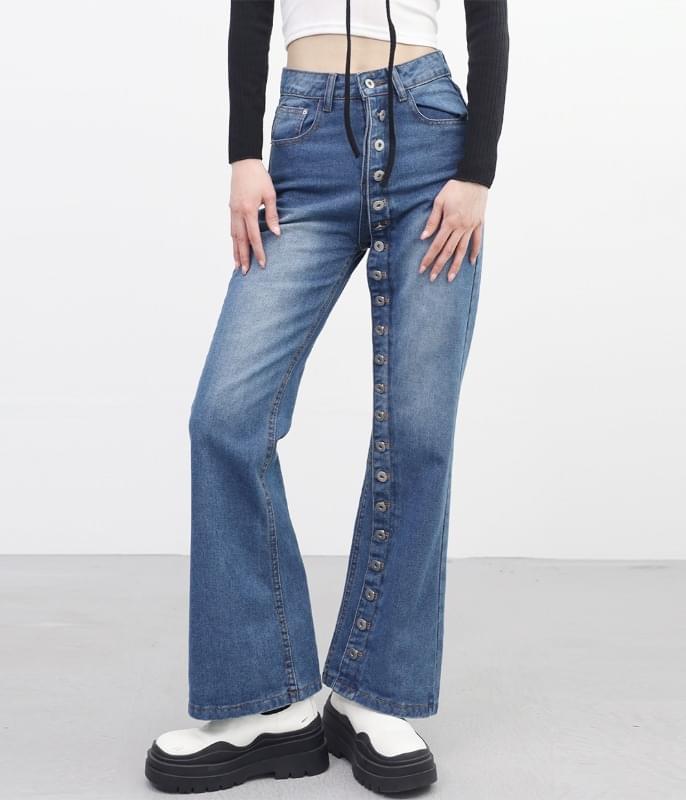 Phase Button Denim Pants