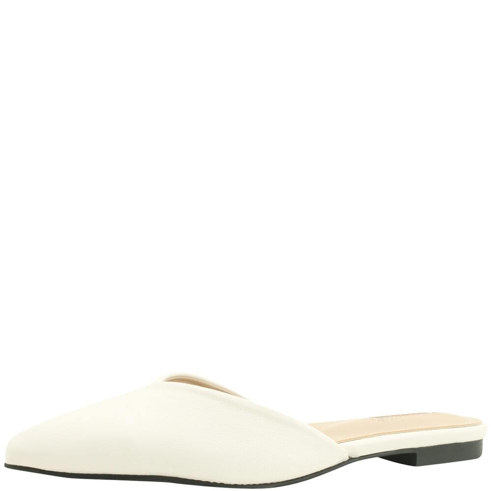 Stiletto heel flat mule slippers bloafer white