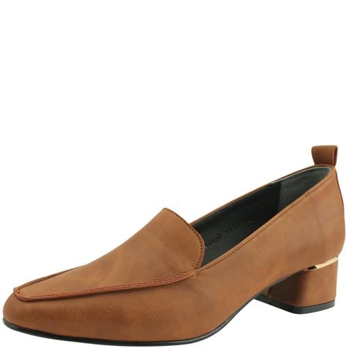 Domestically produced loafer low heel high heel shoes 4cm brown