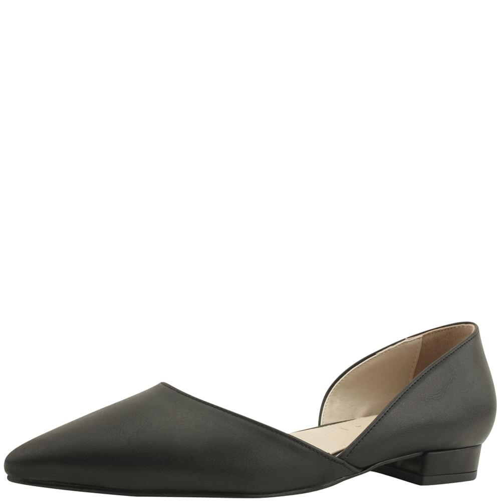 Domestically produced stiletto heel low heel flat pumps black