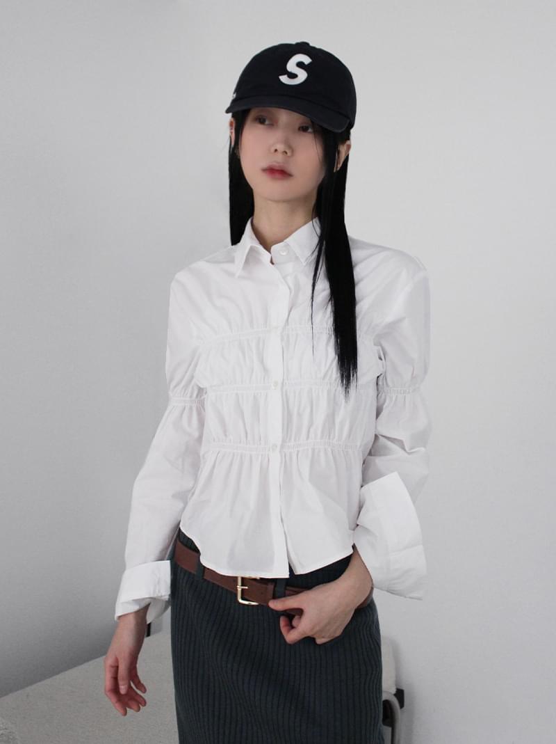CHEST SHIRRING CROP SH