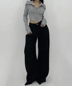 Premium Tencel Tutu Pintuck Daily Denim Wide Pants