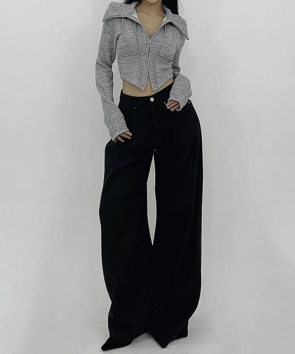 Premium Tencel Tutu Pintuck Daily Denim Wide Pants