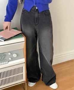 Beniko wide Black Denim pants