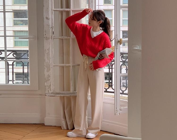 Sanbirdie Spandex banding wide pants 长裤