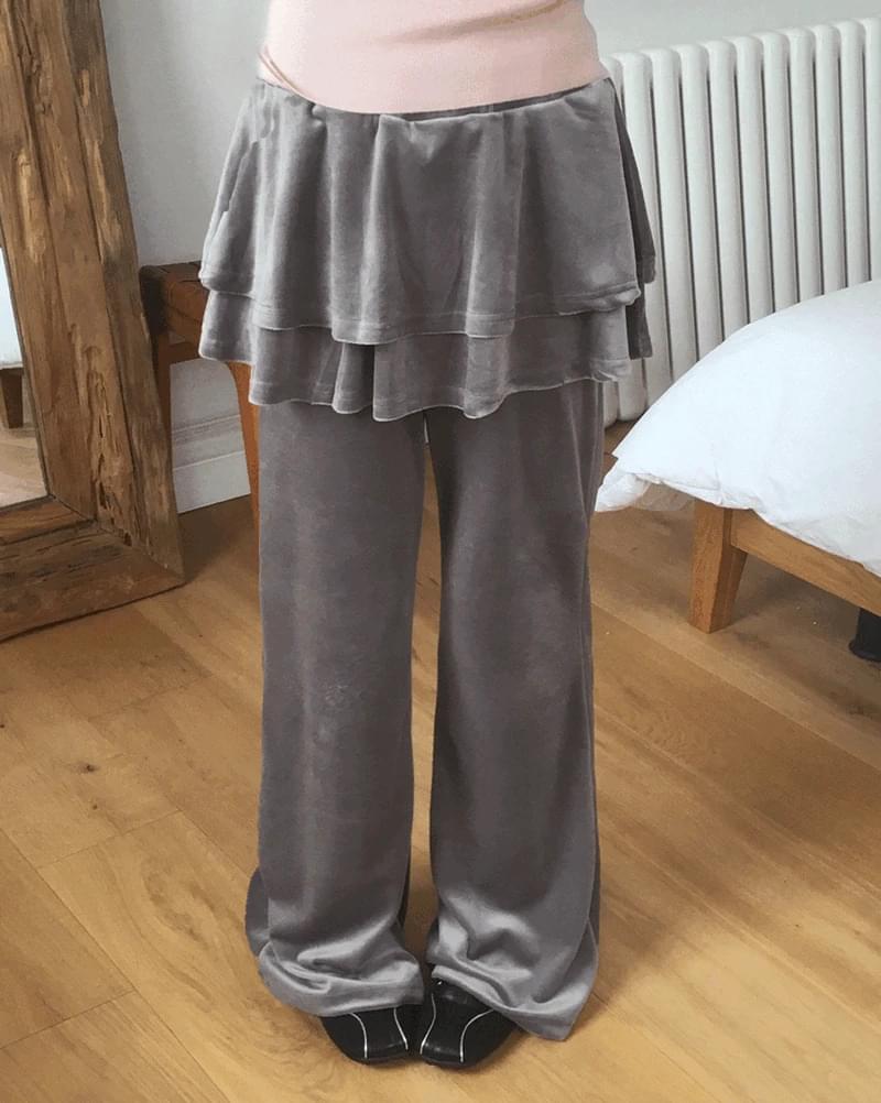 Winco Velvet Cancan Layered Skirt Pants