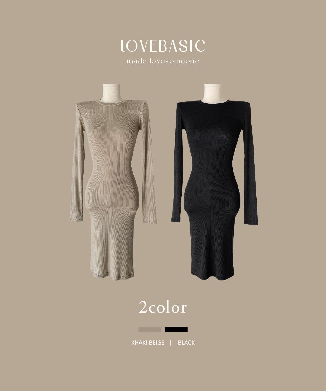 Round neck Ribbed slim midi Dress