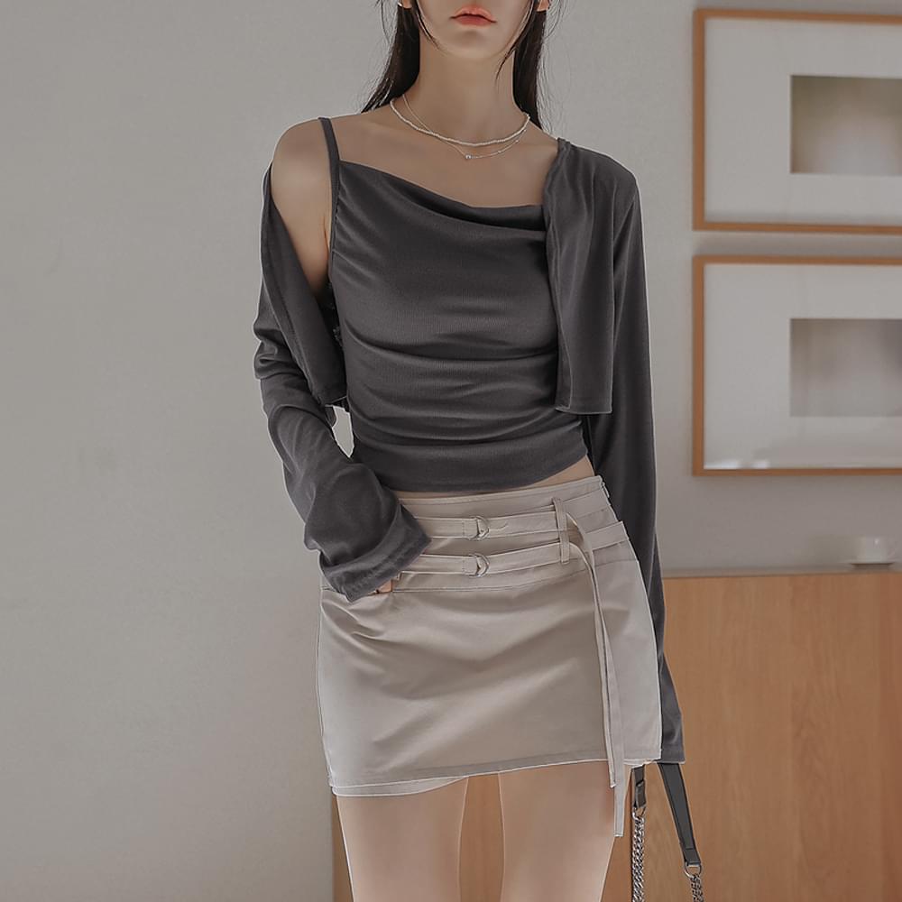 Blithe Drape Sleeveless Cardigan Set