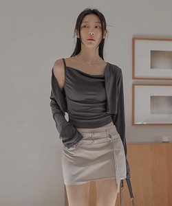 Blithe Drape Sleeveless Cardigan Set