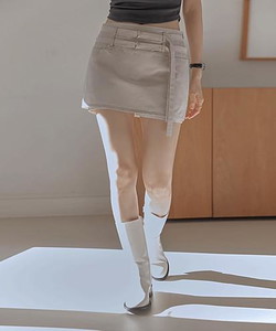 Foreven Cotton Belt Set Mini Pants Skirt