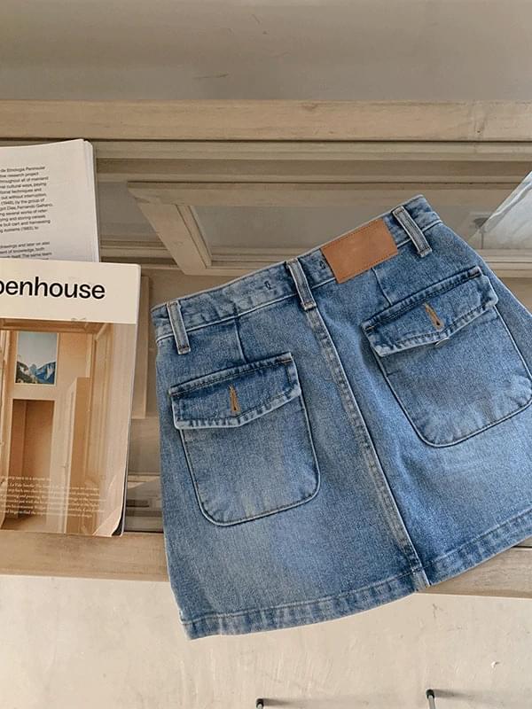 Angus Summer Pocket Denim Mini Skirt