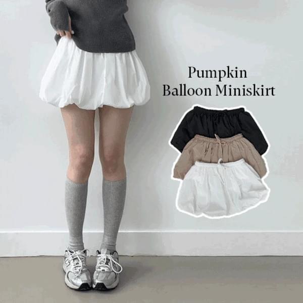 Shuda Balloon Pumpkin A-Line Volume Banding Short Mini Skirt