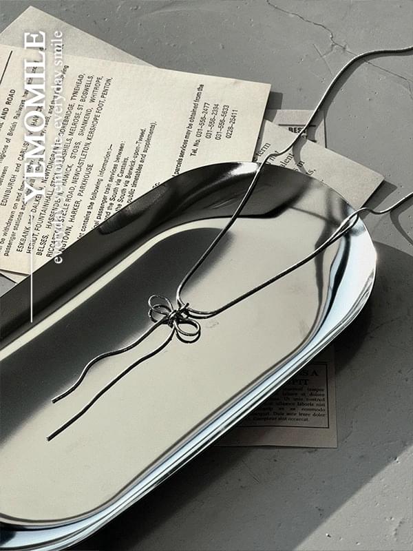 貝拉蝴蝶結蛇鏈手術鋼項鍊