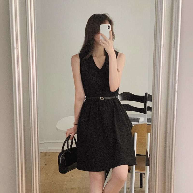 Stew sleeveless belted mini Dress