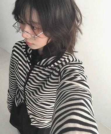 Blus Stripe Hooded Cardigan