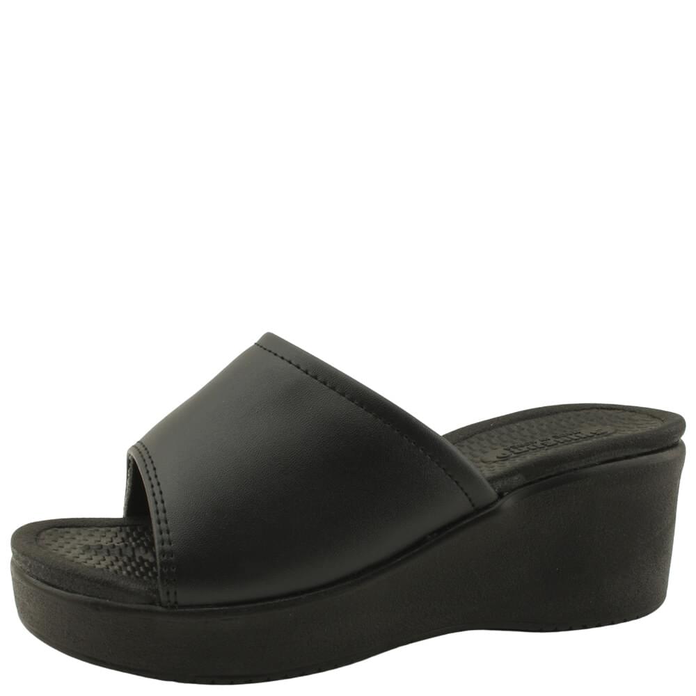 Domestically produced full-heel cushion mid-heel mule slippers 4cm 6cm black