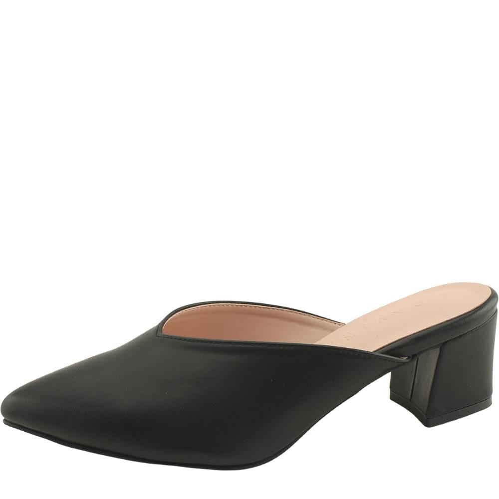 Domestically produced stiletto heel mule high heel mid heel loafer 5cm black