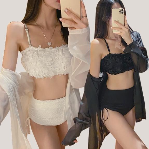 Honeymoon shirt flower bikini set