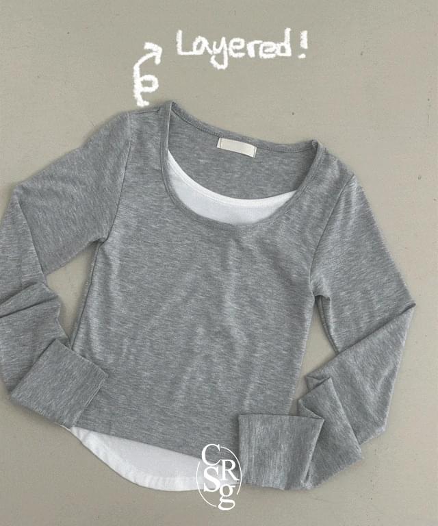 Libo Color Block Layered Long Sleeve T-shirt