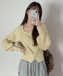 Plenin Ribbed Square Cardigan